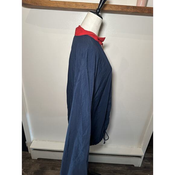 RARE Vintage Perry Ellis Navy America Pull Over Half Zip Windbreaker Jacket Larg - Picture 7 of 9